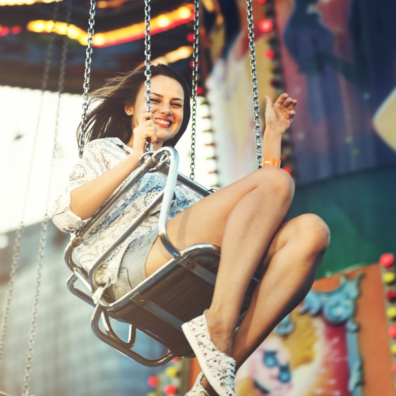 Swing Spining Amusement Carninal Enjoyment Concept Swing Spining Amusement Carninal Enjoyment Concept